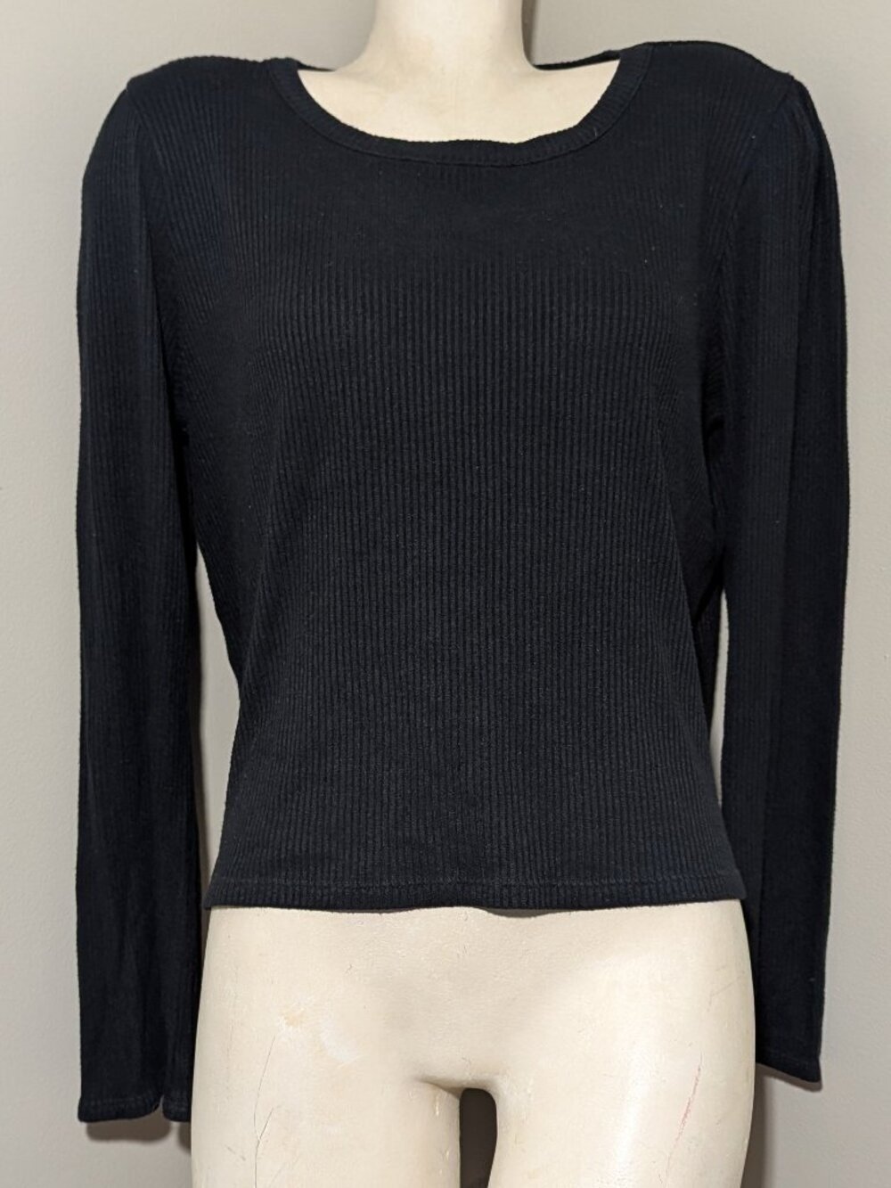 Madewell Long Sleeve Knit Top Black XL